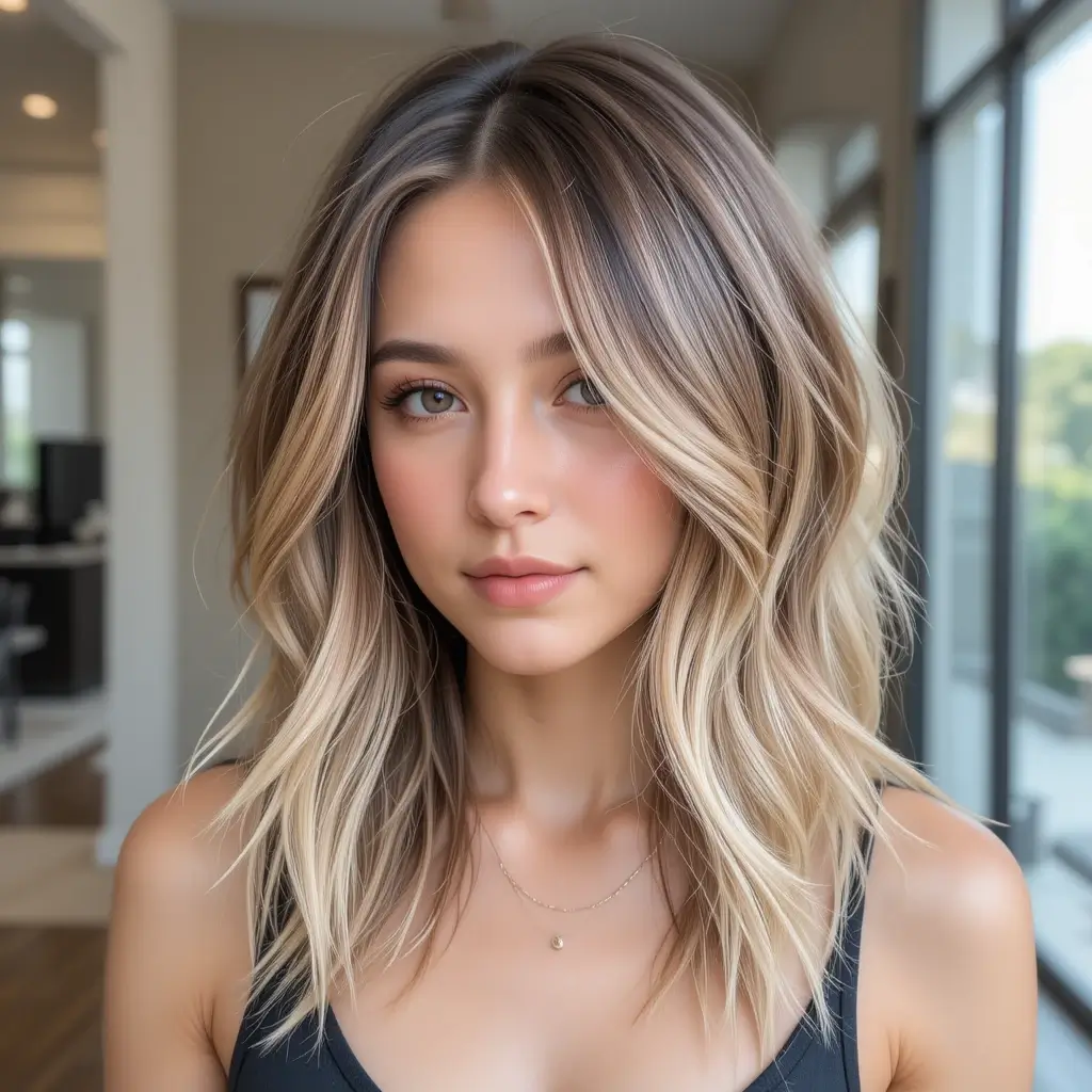 Layered Hair with Wispy Ends