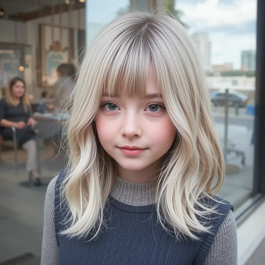 Layered Lob with Curtain Bangs
