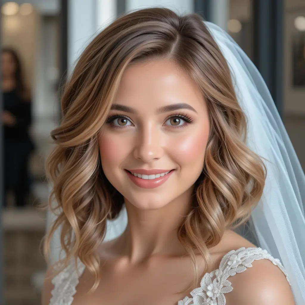Layered Lob with Soft Curls