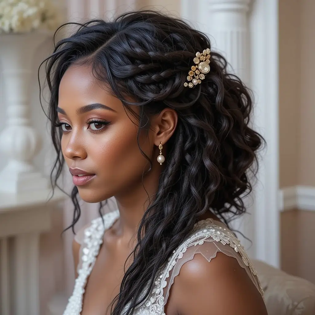 Layered Locs with Golden Cuffs
