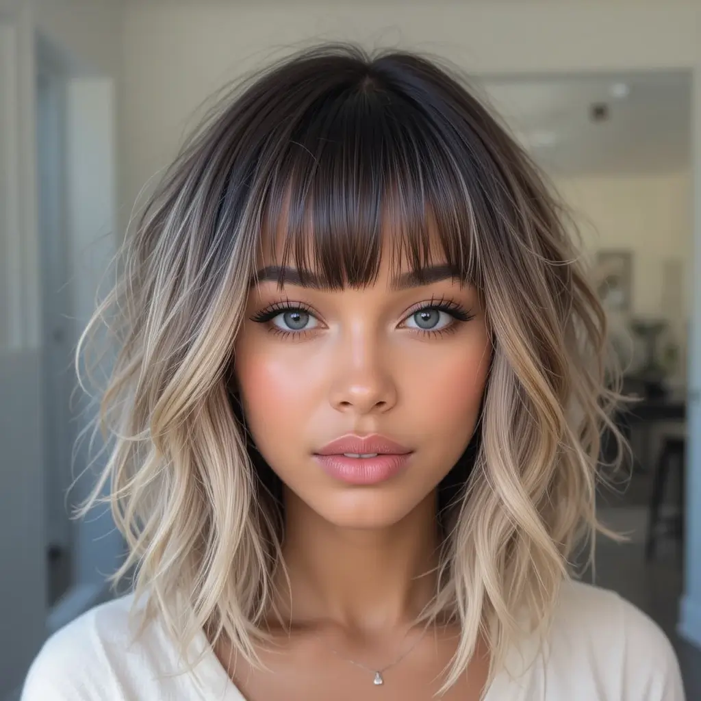 Layered Medium Length with Bangs