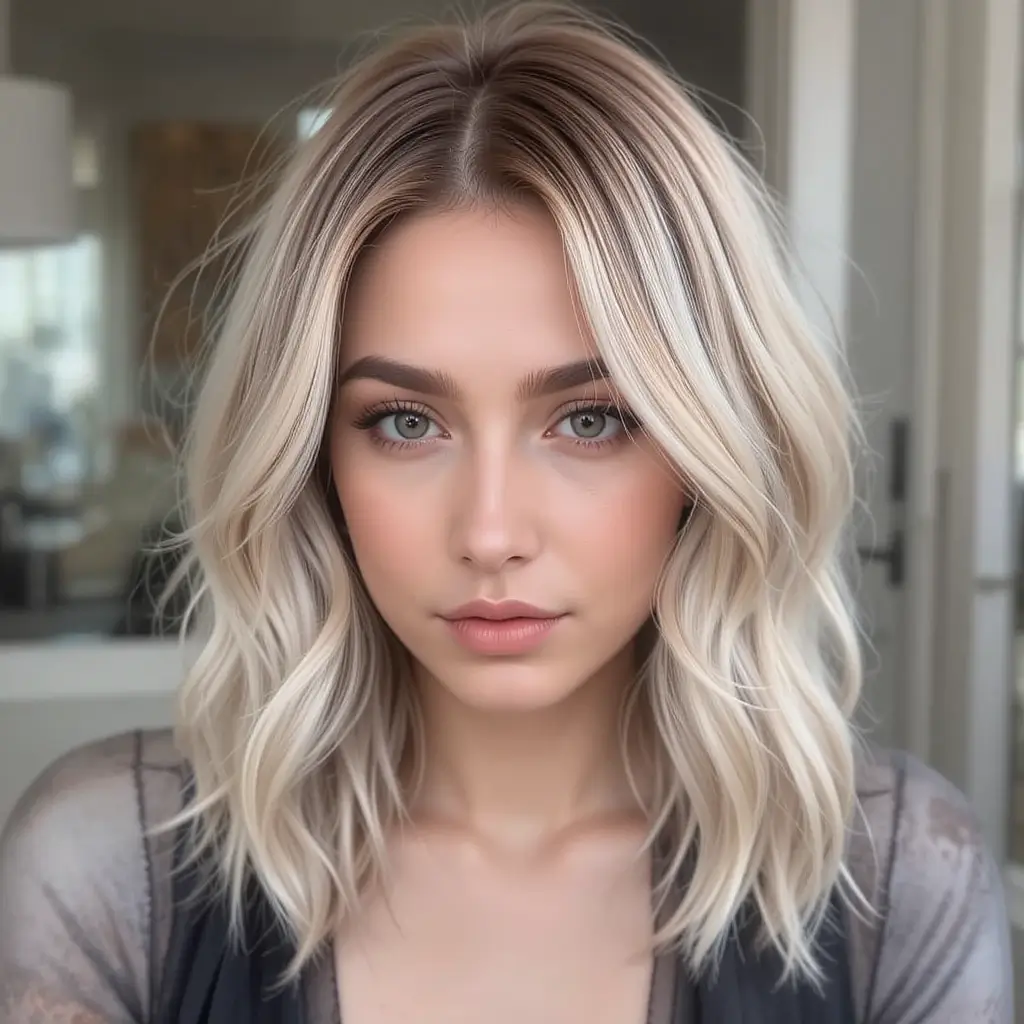 Light Blonde with Mahogany Lowlights