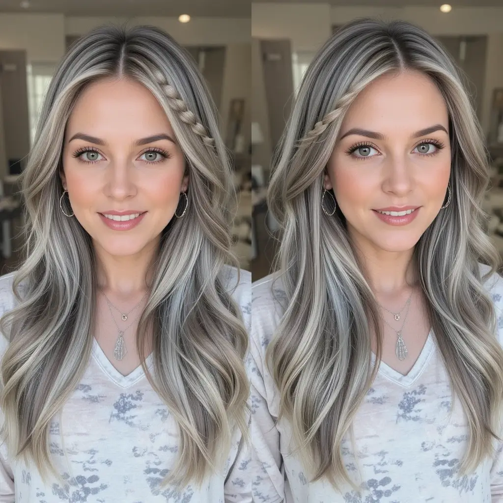 Long Hair with Braided Accent