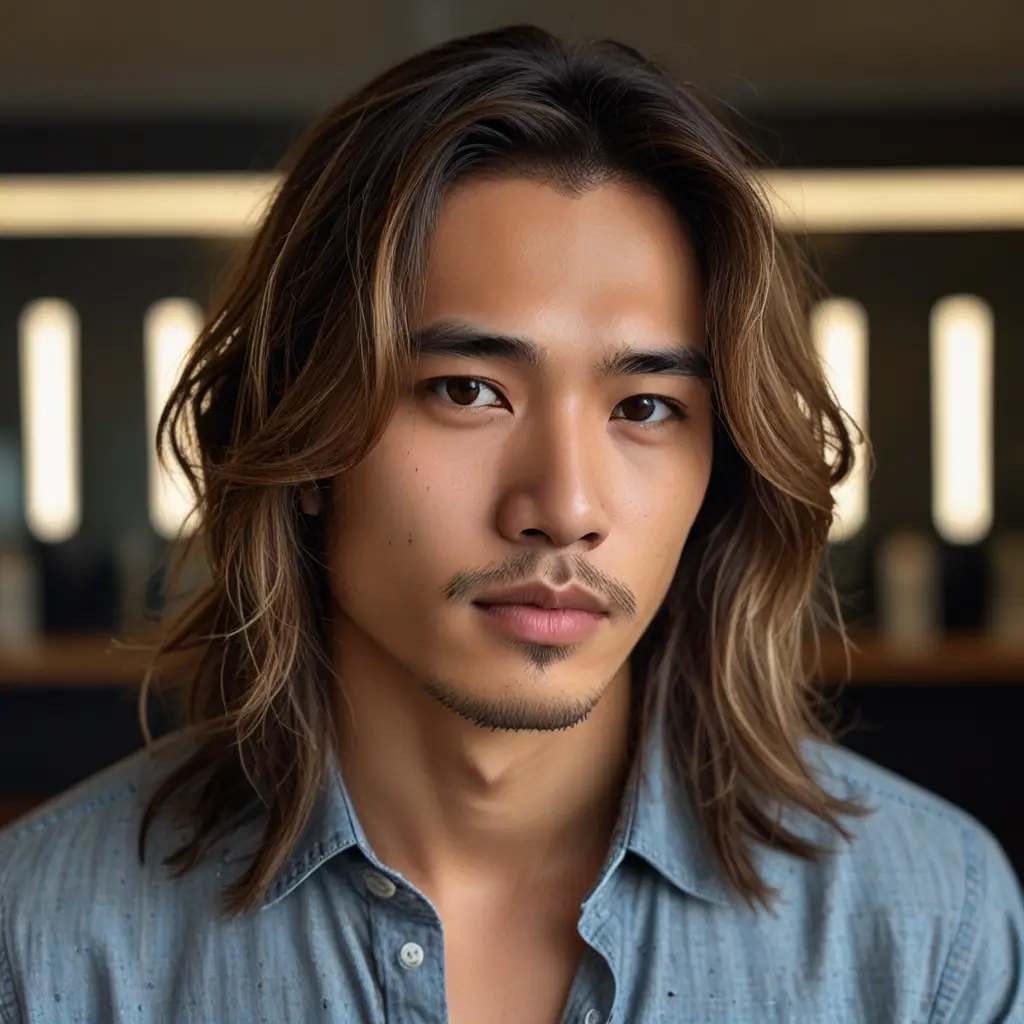 Long Hair with Highlight Streaks
