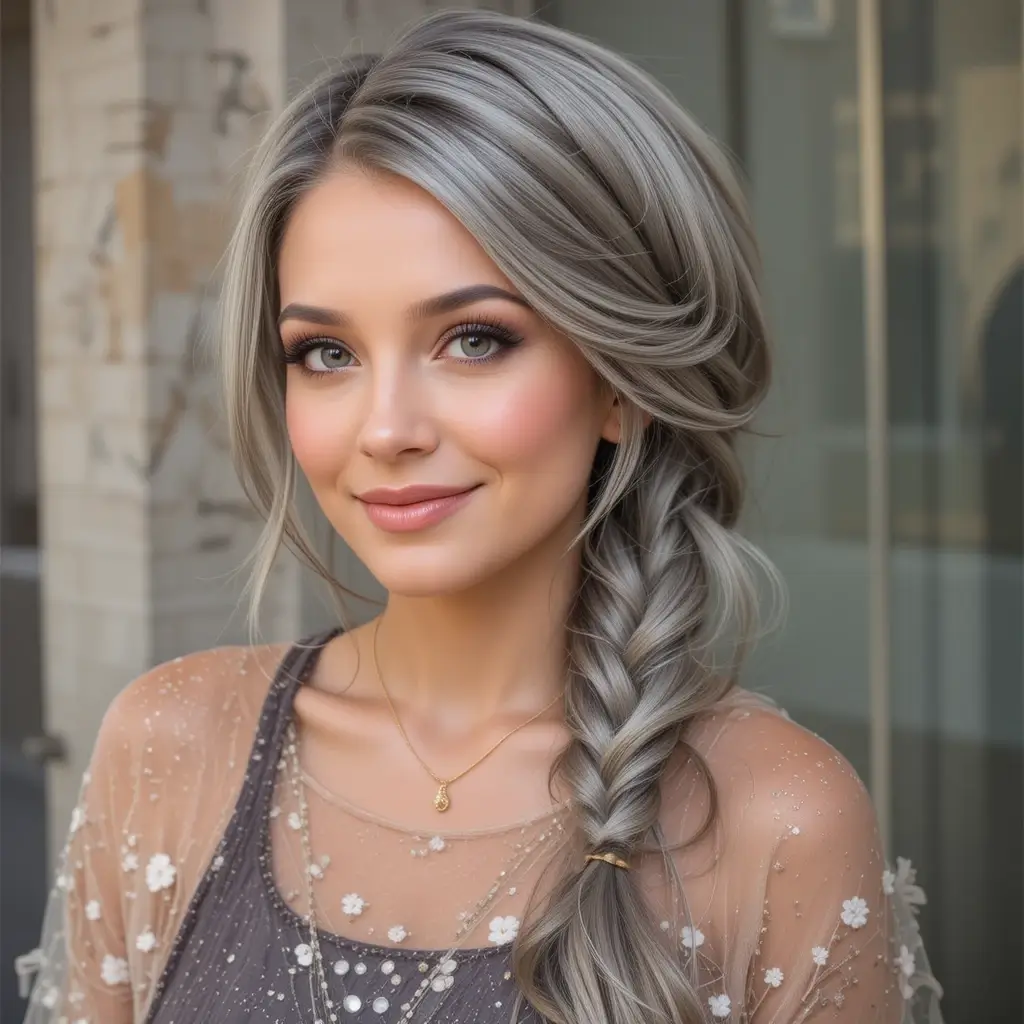 Long Hair with Loose Fishtail Braid