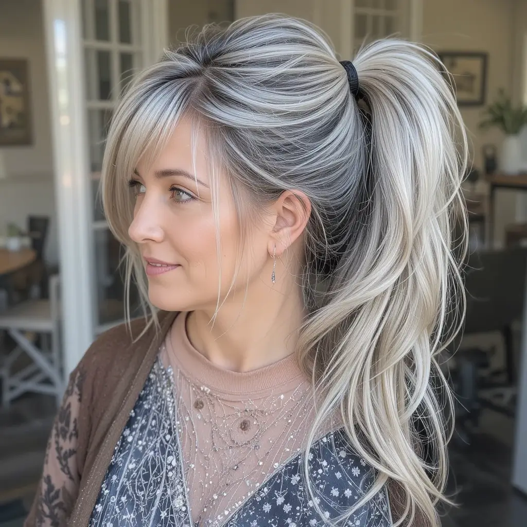 Long Hair with Loose Side Ponytail