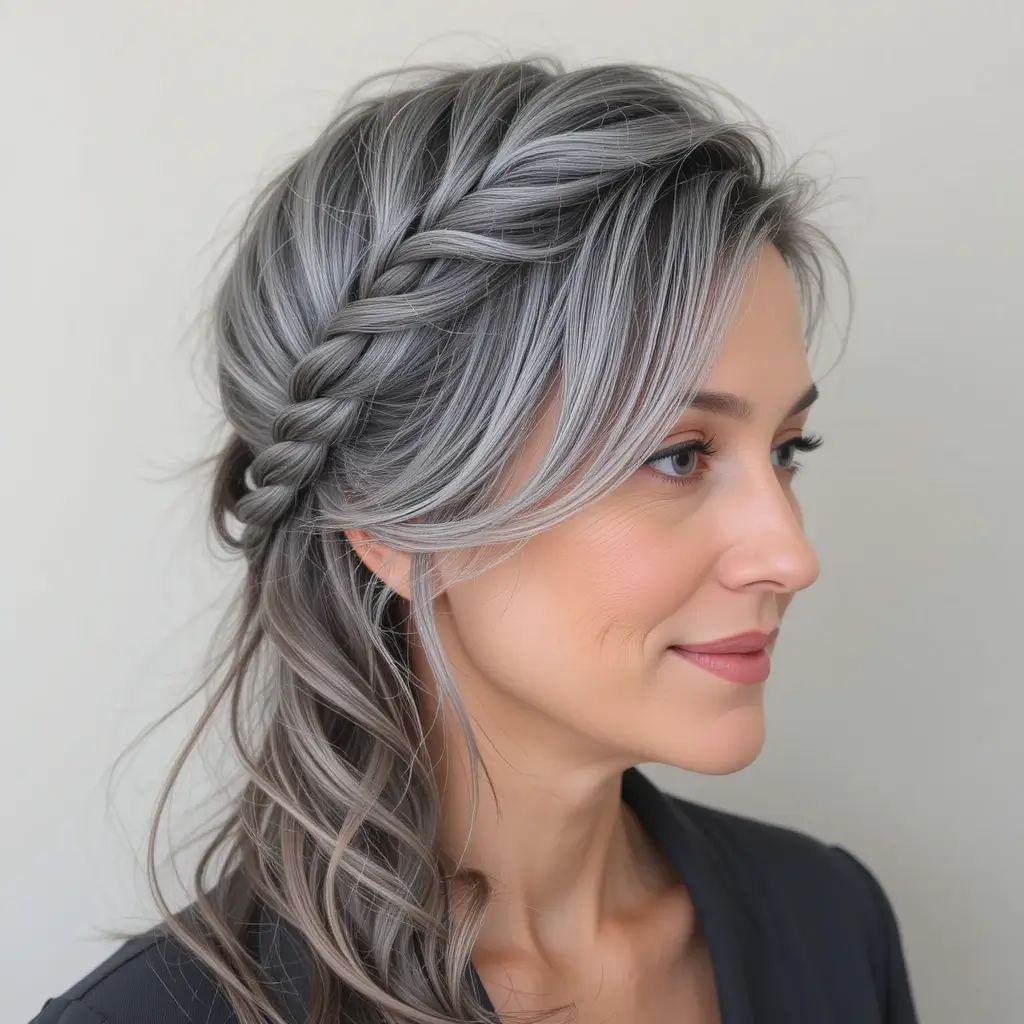 Long Hair with Side Braid