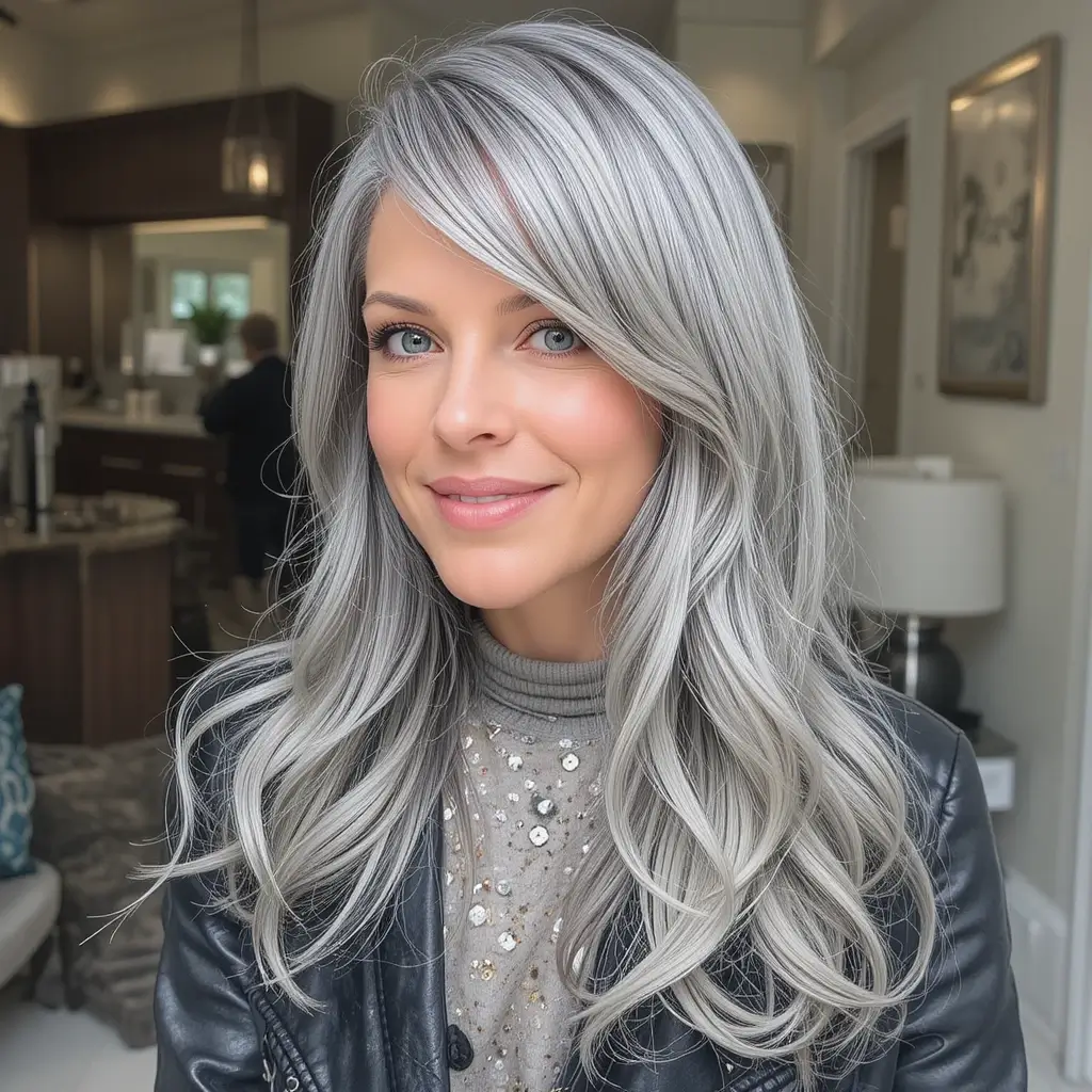 Long Hair with Side Swept Bang