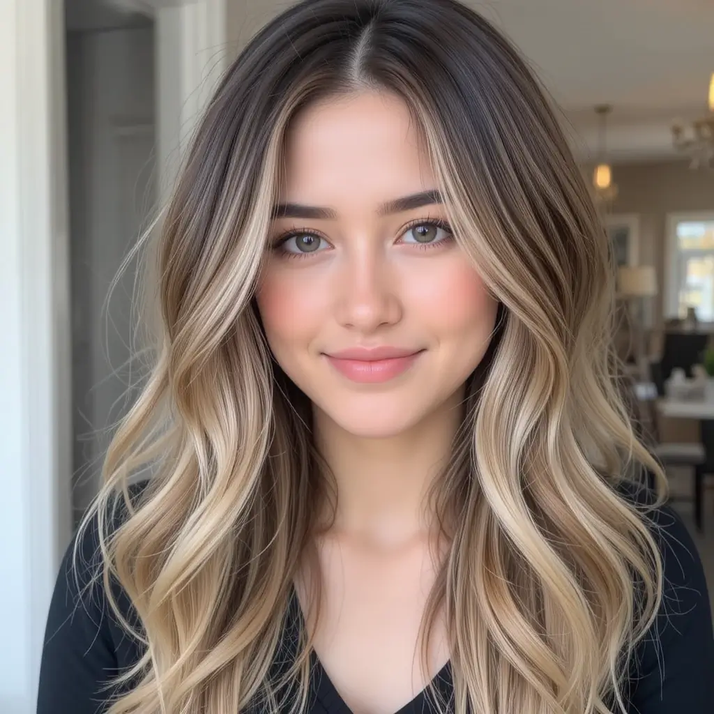 Long Layers with Curtain Highlights