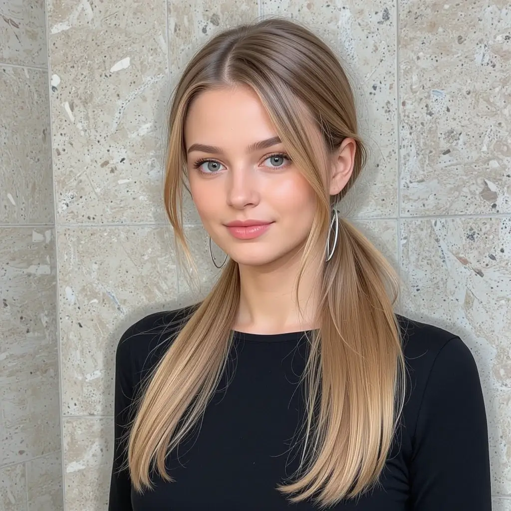 Long Layers with Loose Side Braid