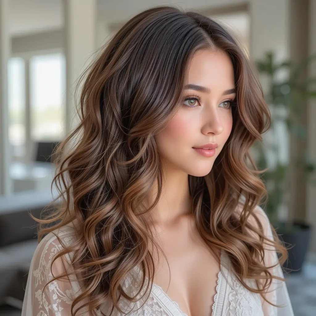 . Long Layers with Soft Curls