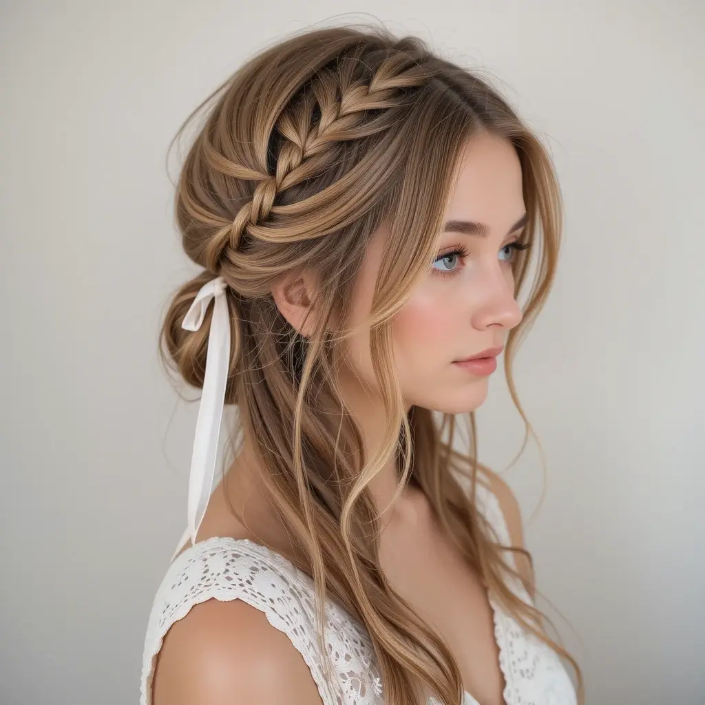 Loose Braids with Ribbon Detail