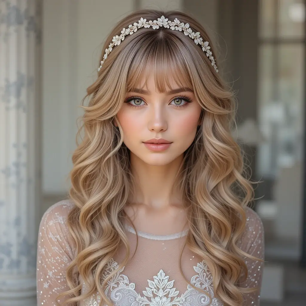 Loose Curls with a Delicate Headband