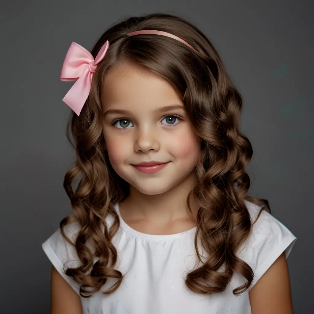 Loose Curls with a Side Bow