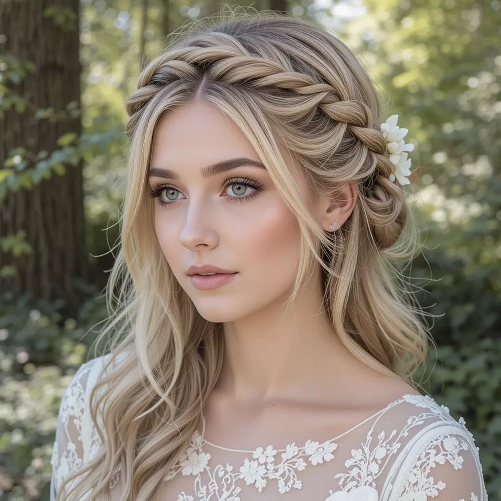 Loose French Braid with Flowing Waves