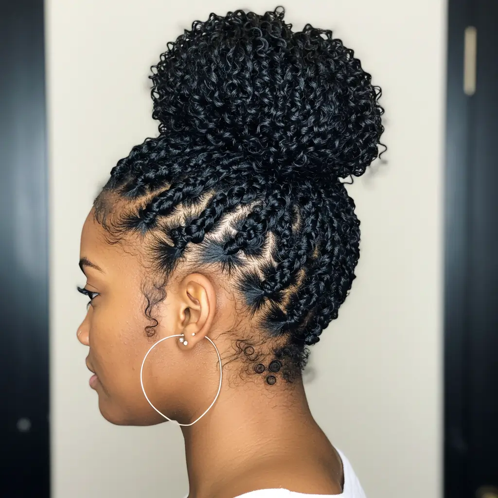 Low Bun with Twists