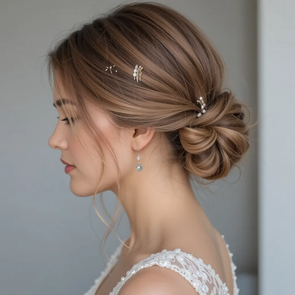 Low Bun with a Side Twist