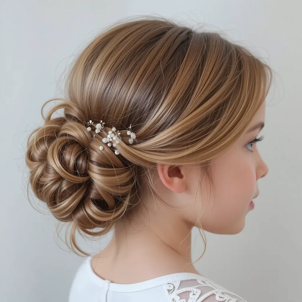 Low Chignon with Baby Curls