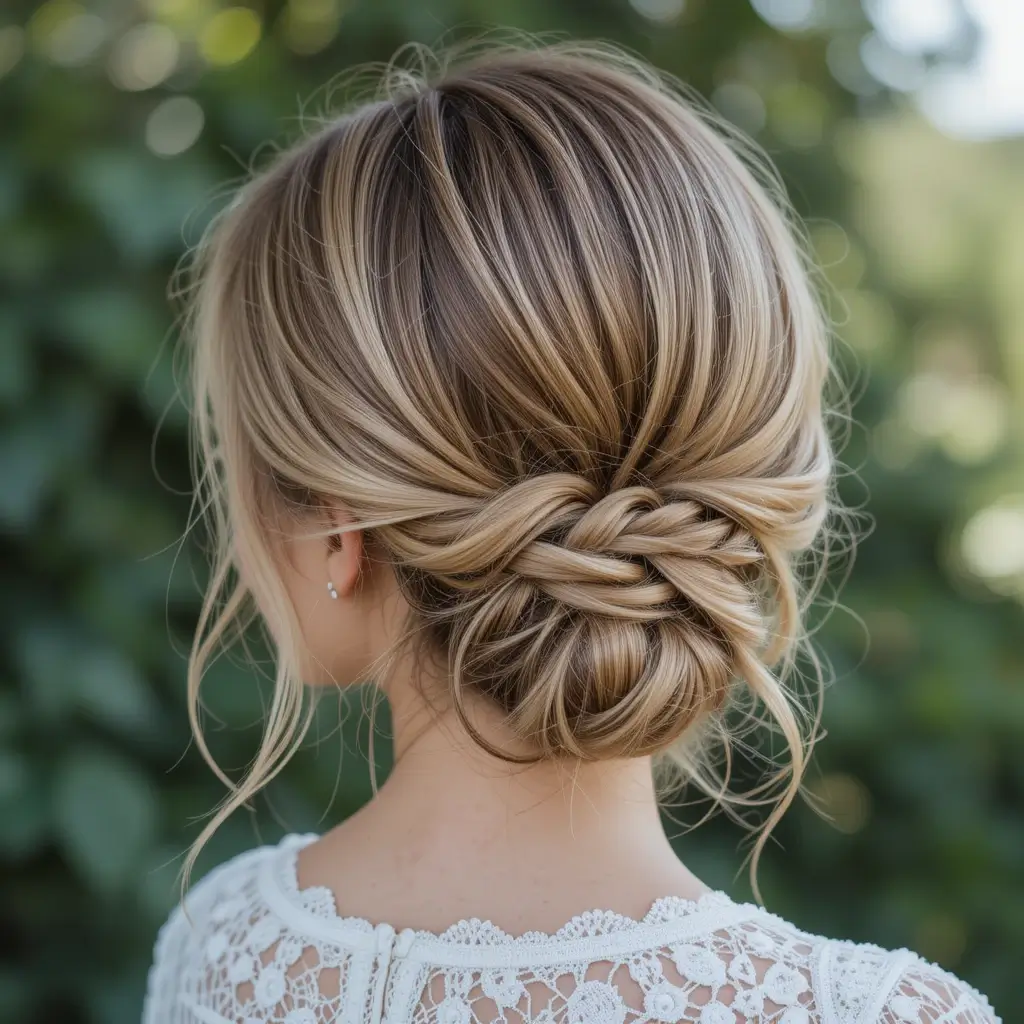 Low Chignon with Braided Detail