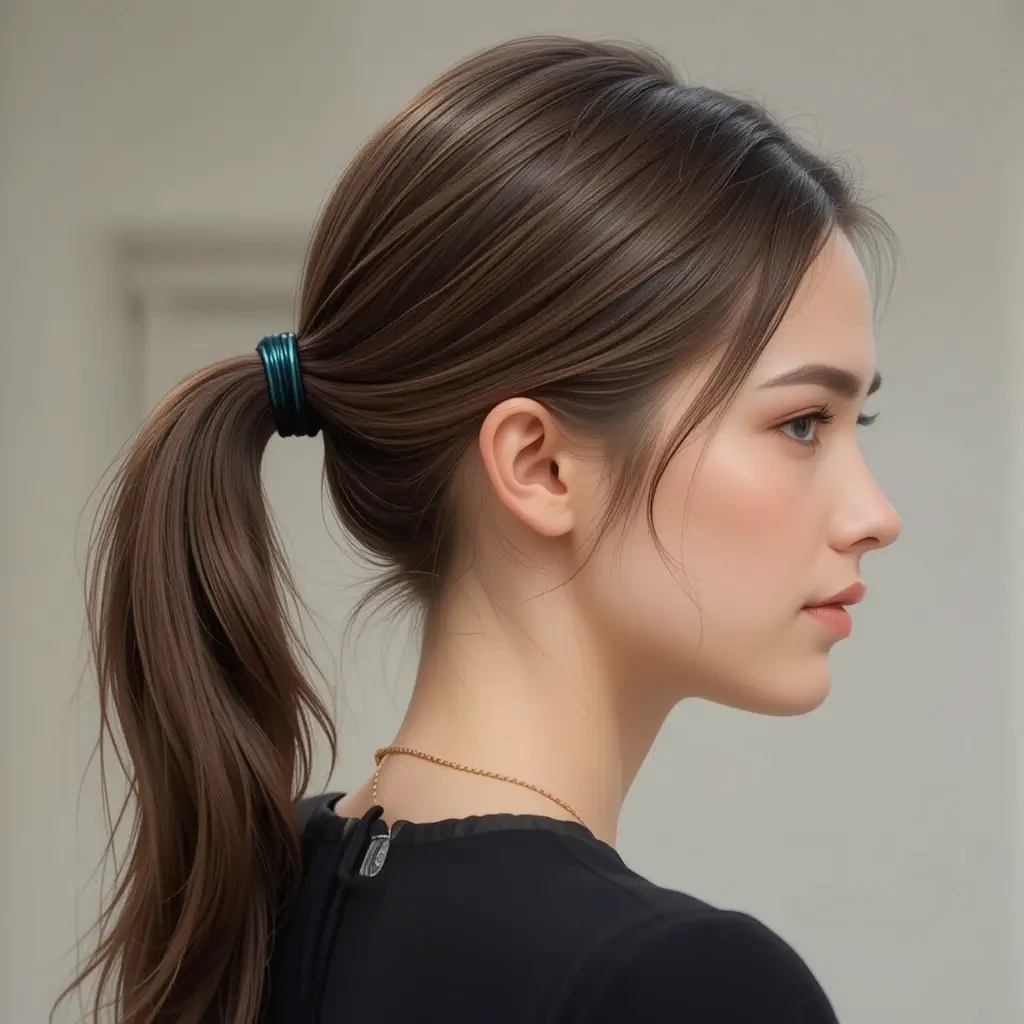 Low Ponytail with Sleek Finish