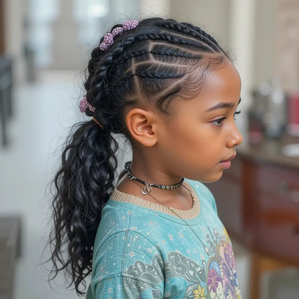 Low Ponytail with Twists