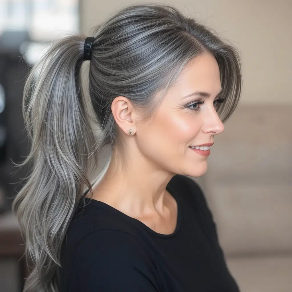 Low Ponytail with Volume
