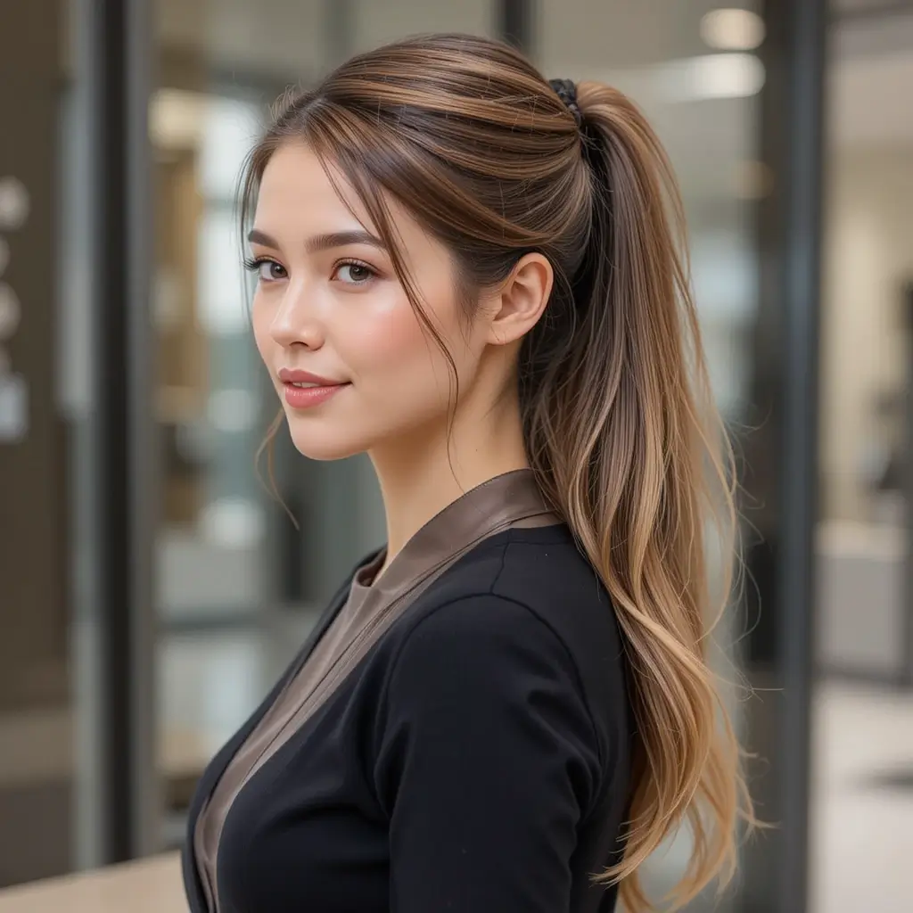 Low Side Swept Ponytail