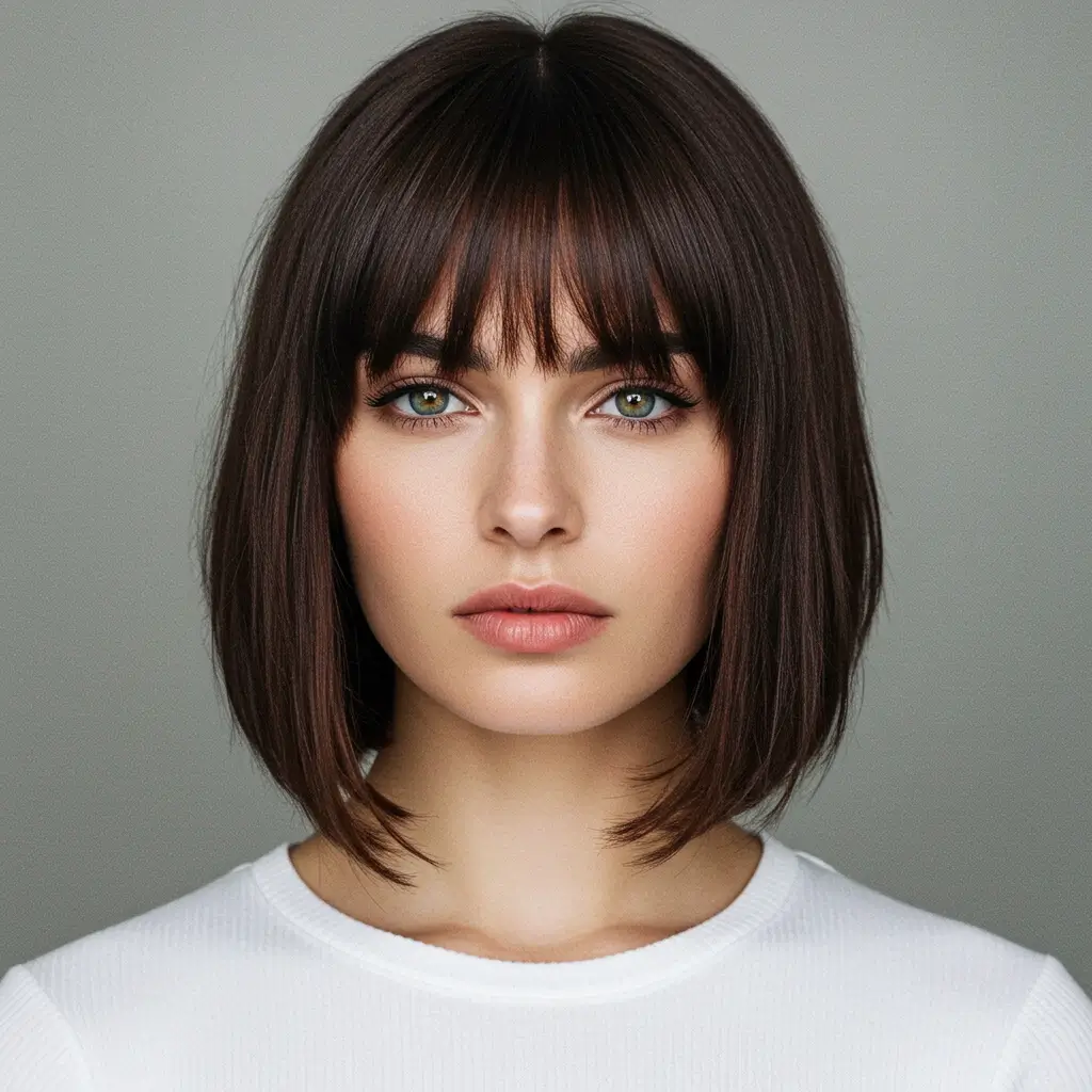 Medium Bob with Blunt Bangs