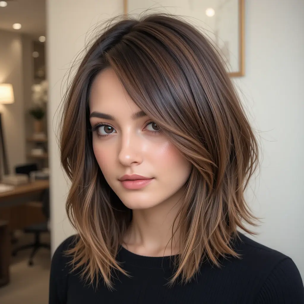 Medium Hair with Angled Layers