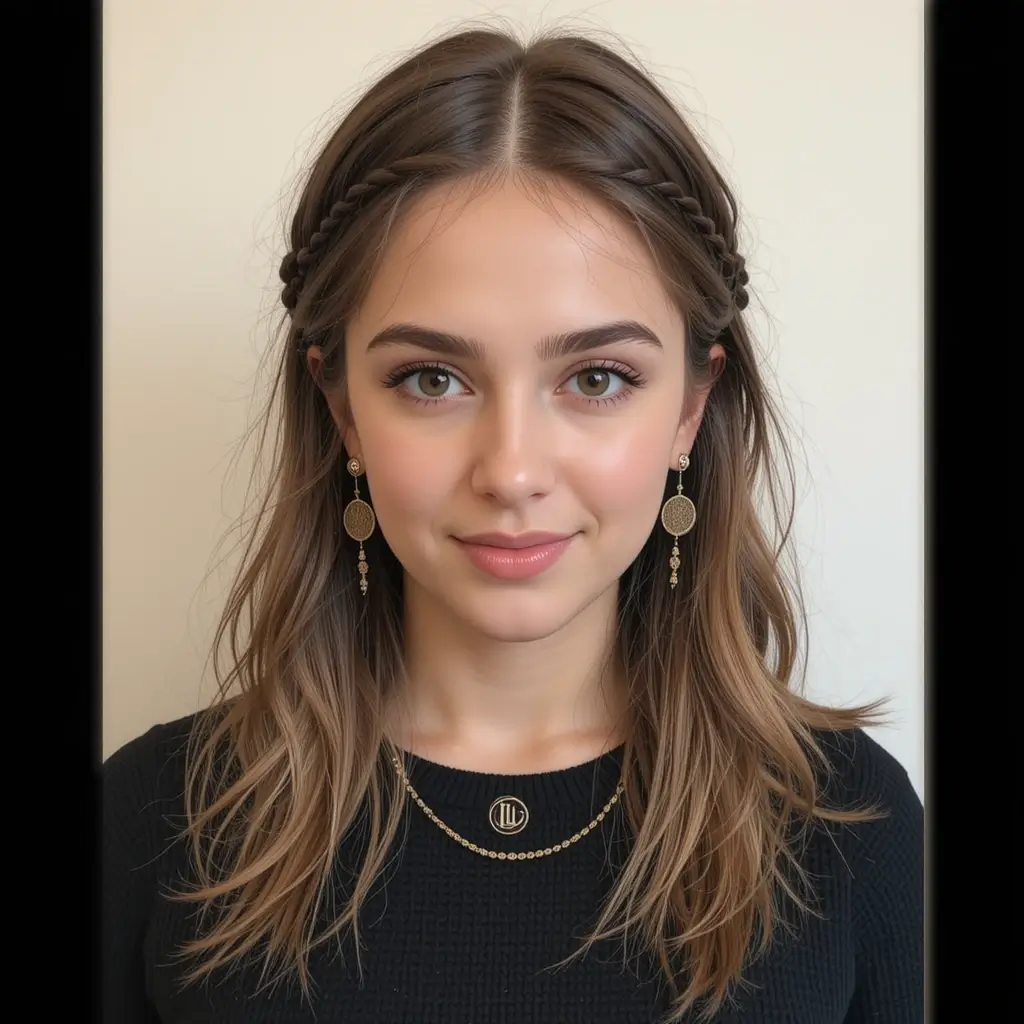 Medium Hair with Braided Accents