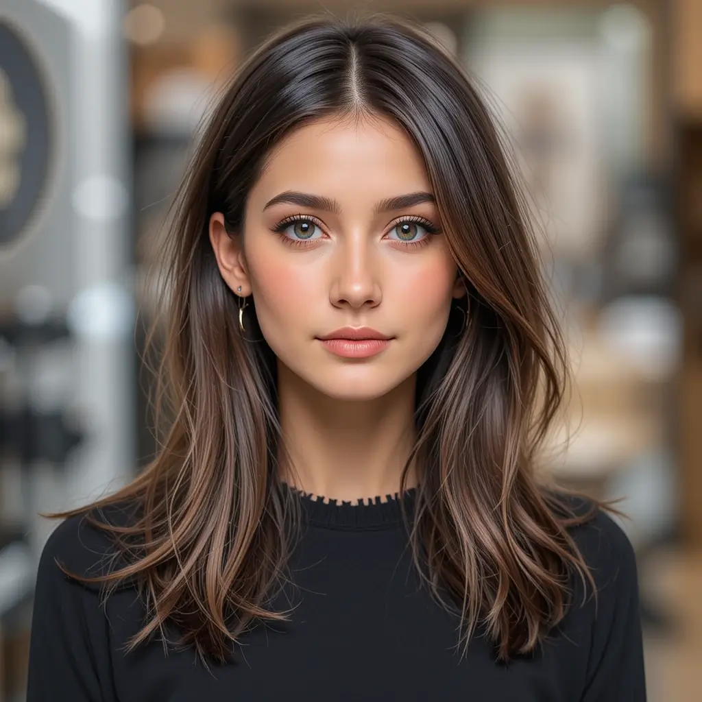 Medium Hair with Center Part
