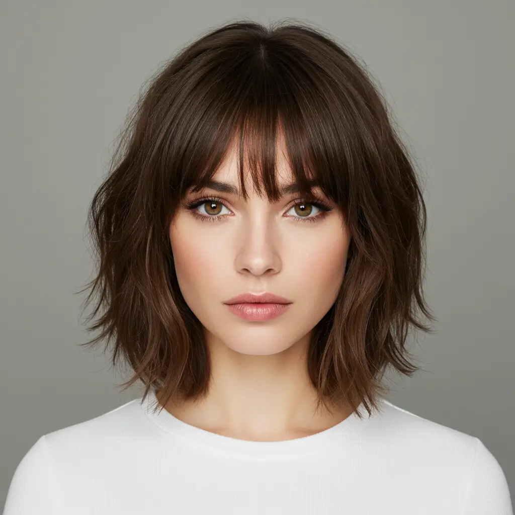 Medium Hair with Fringe Bangs