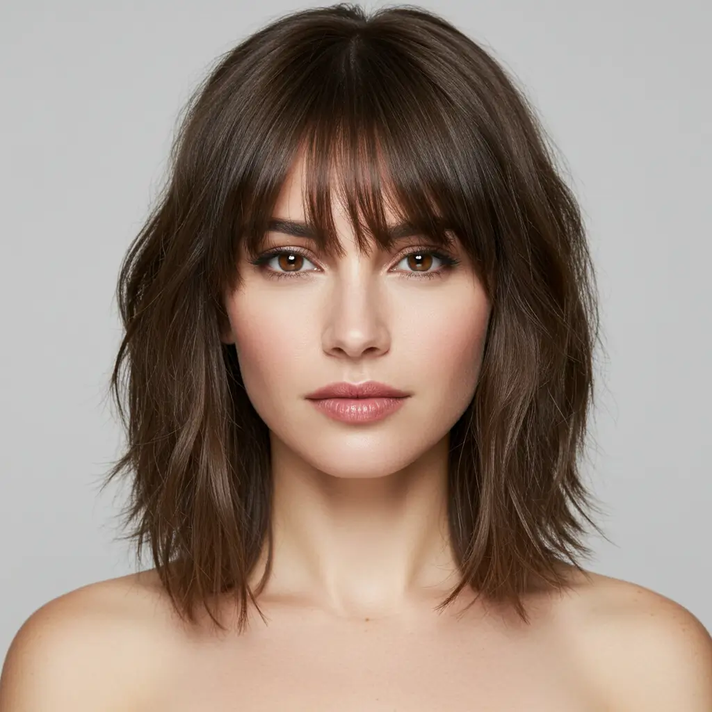 Medium Hair with Long Side Bangs