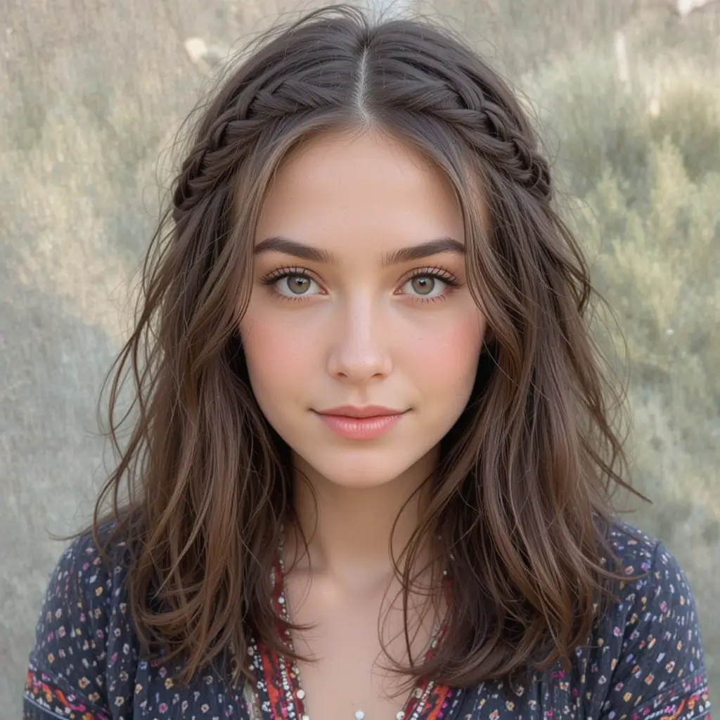 Medium Hair with Loose Braids