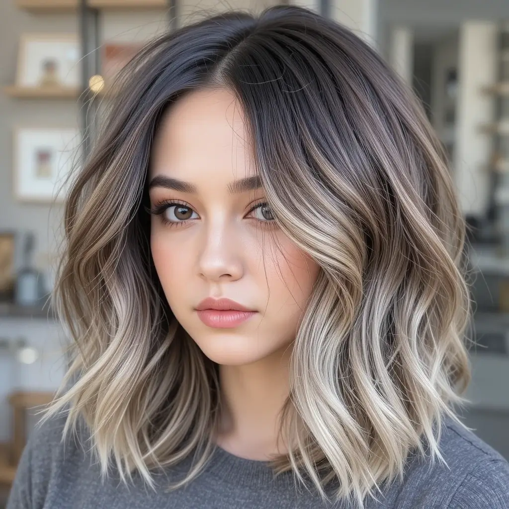 Medium Hair with Soft Ombre and Waves