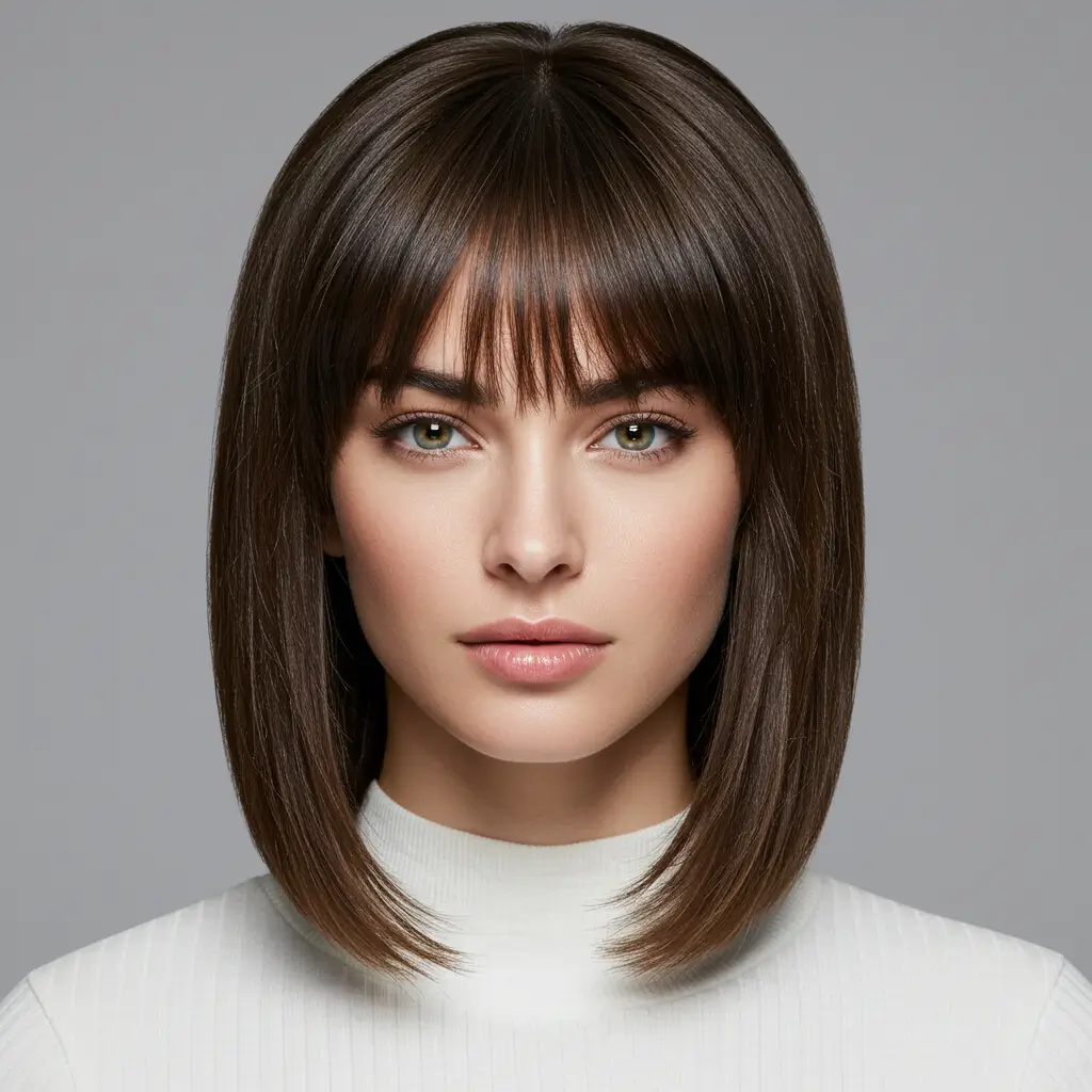 Medium Hair with Straight Side Bangs