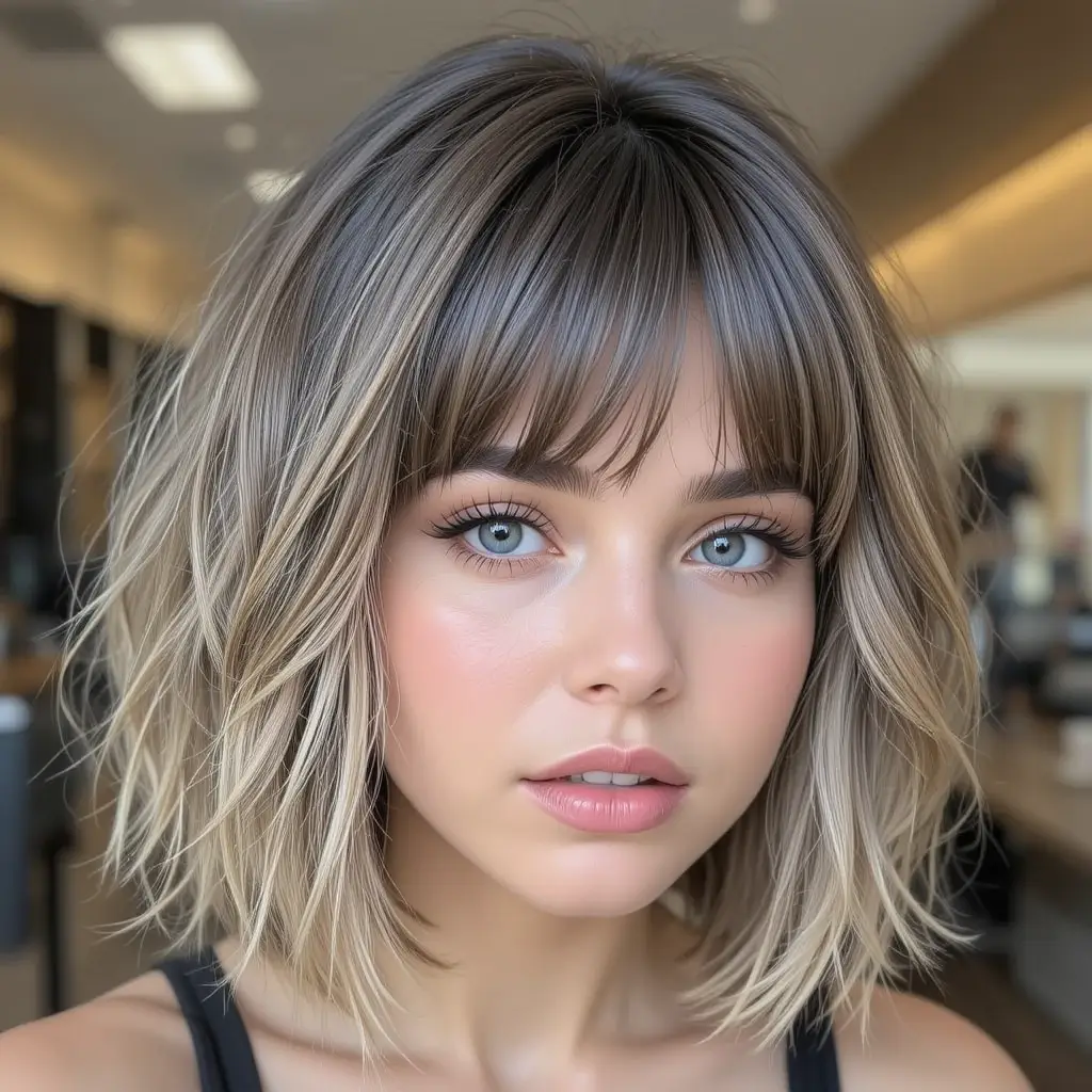 Medium Layered Shag with Bangs