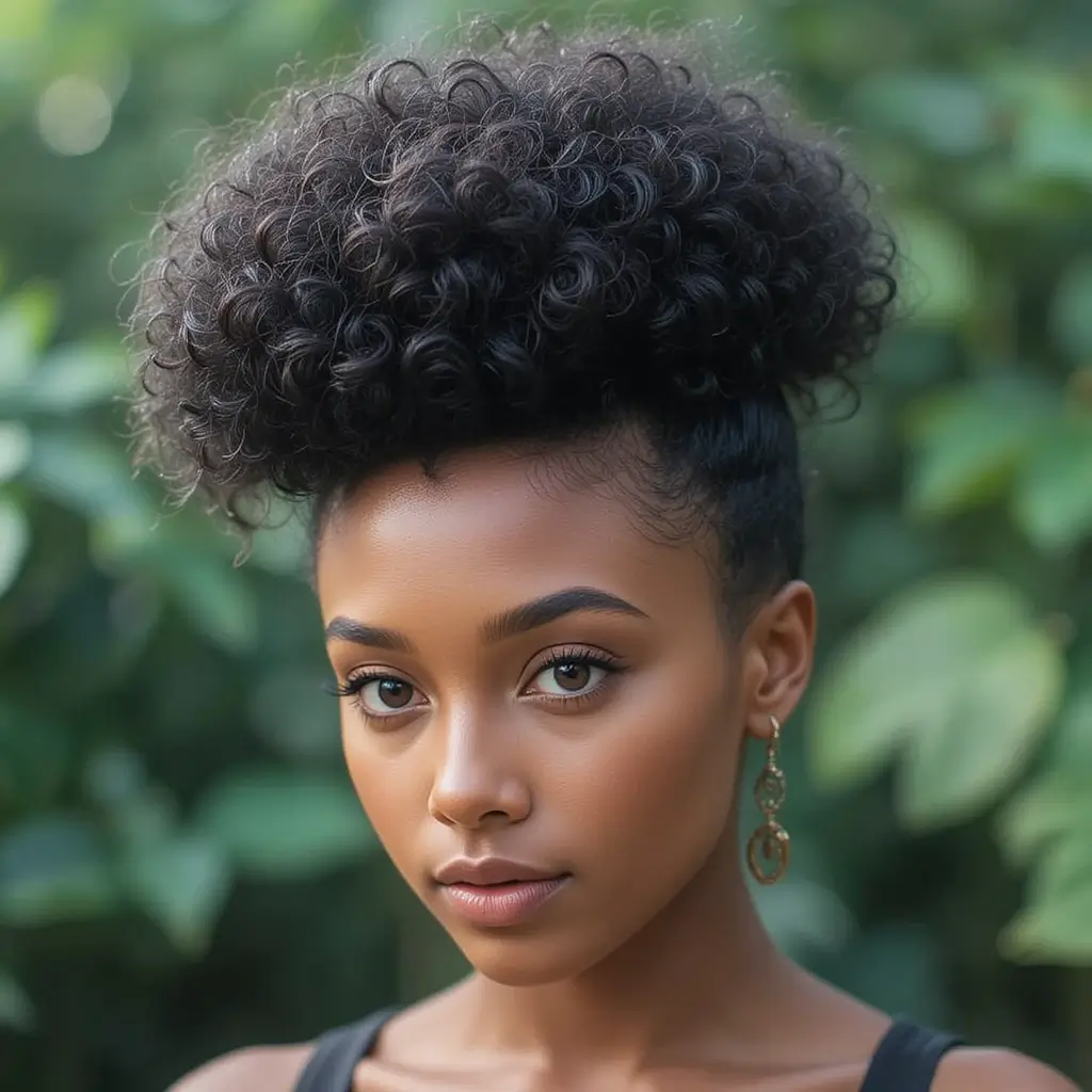 Medium Length Afro Puff