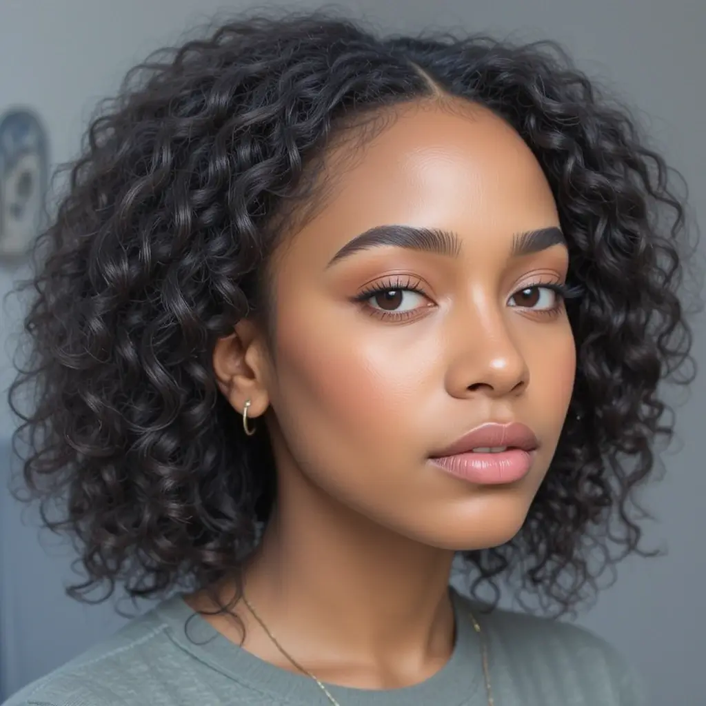 Medium Length Afro Puff