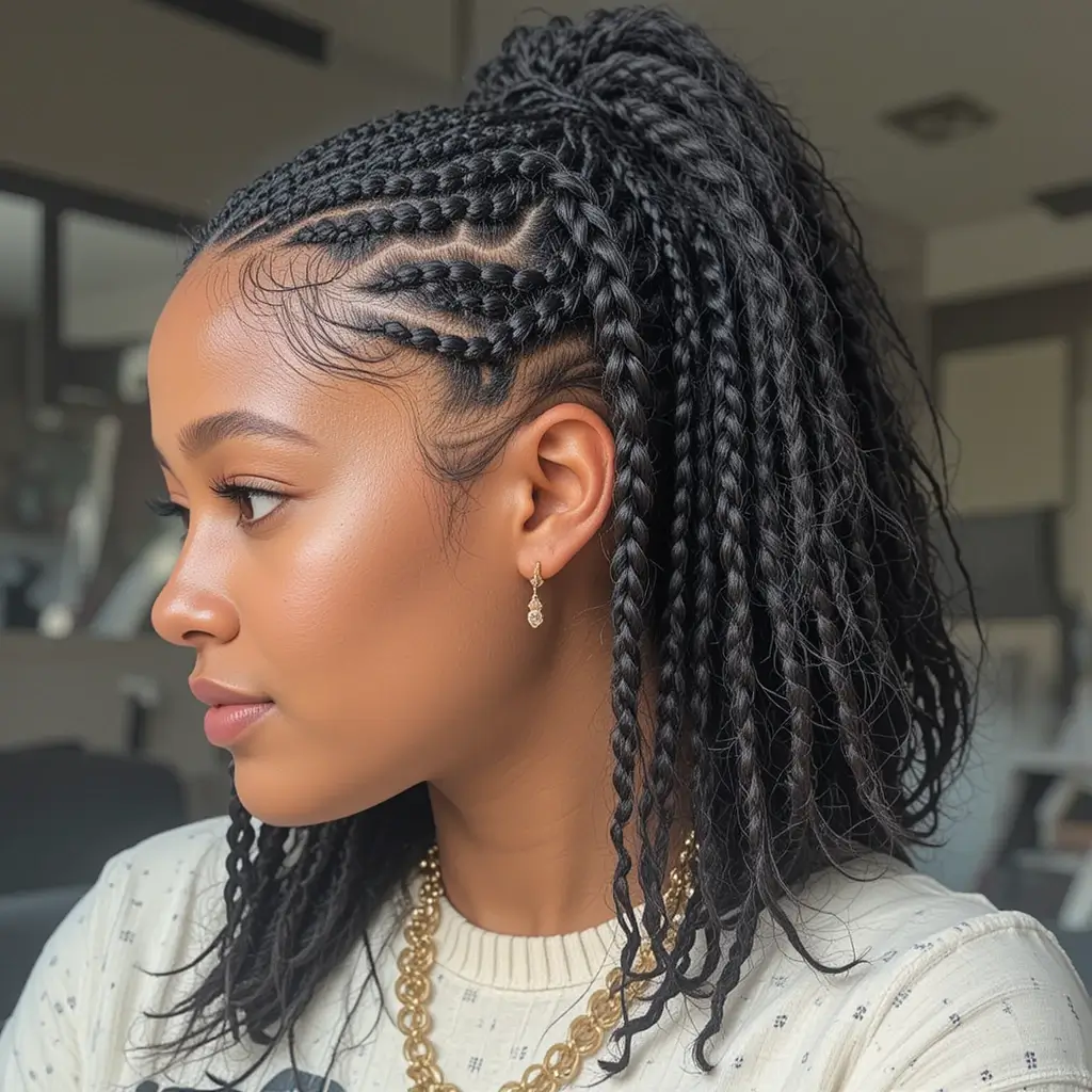 Medium Length Box Braids