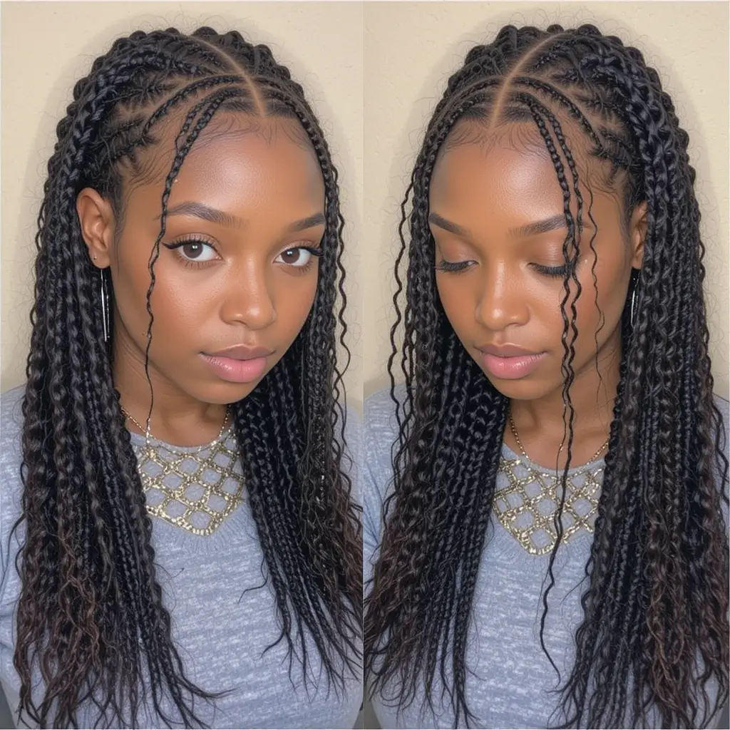 . Medium Length Cornrows