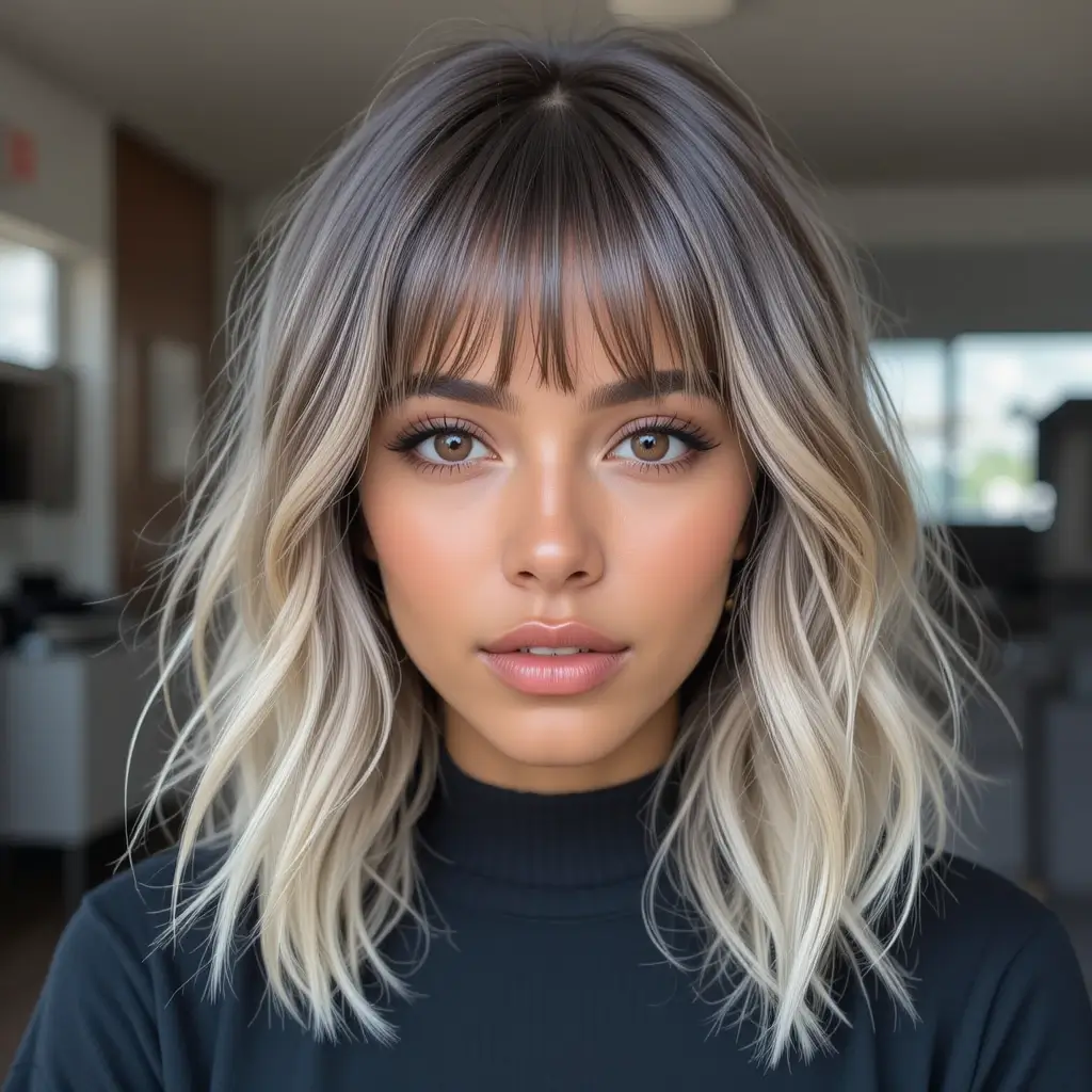 Medium Length Feathered Bangs