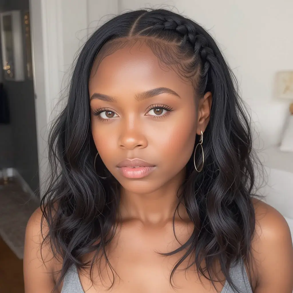 Medium Length Half Braids