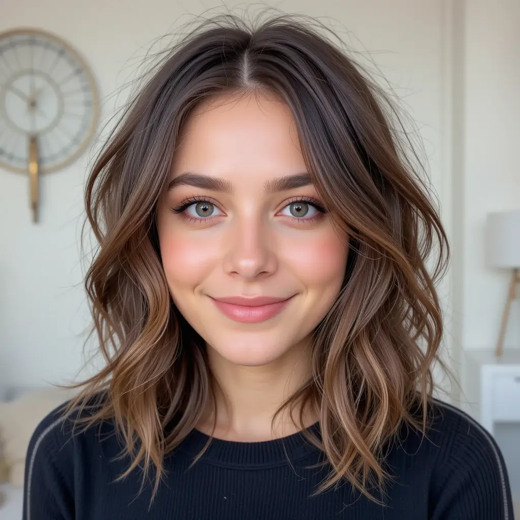 Medium Length Layered Cut with Natural Texture