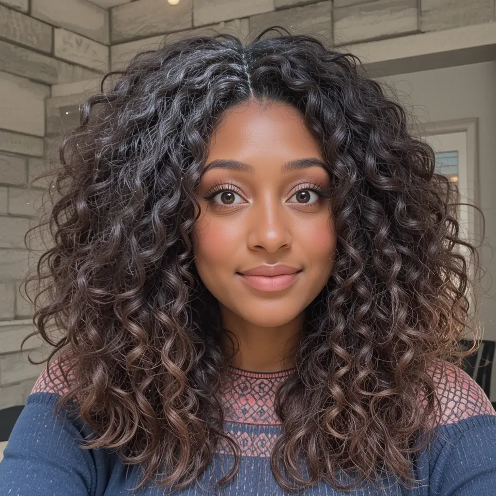 Medium Length Natural Hair with Defined Ringlets