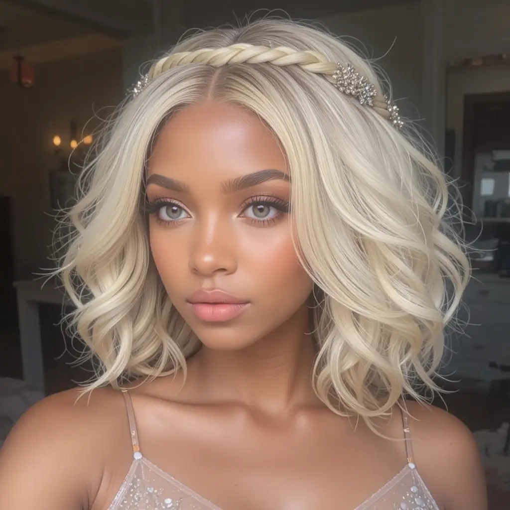 Medium Length Natural Hair with Twist Crown