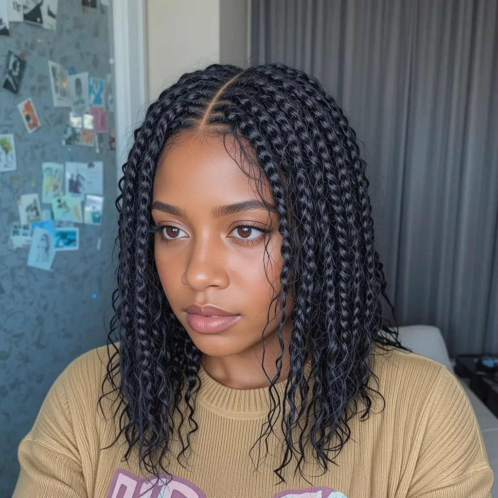 Medium Length Protective Box Braids