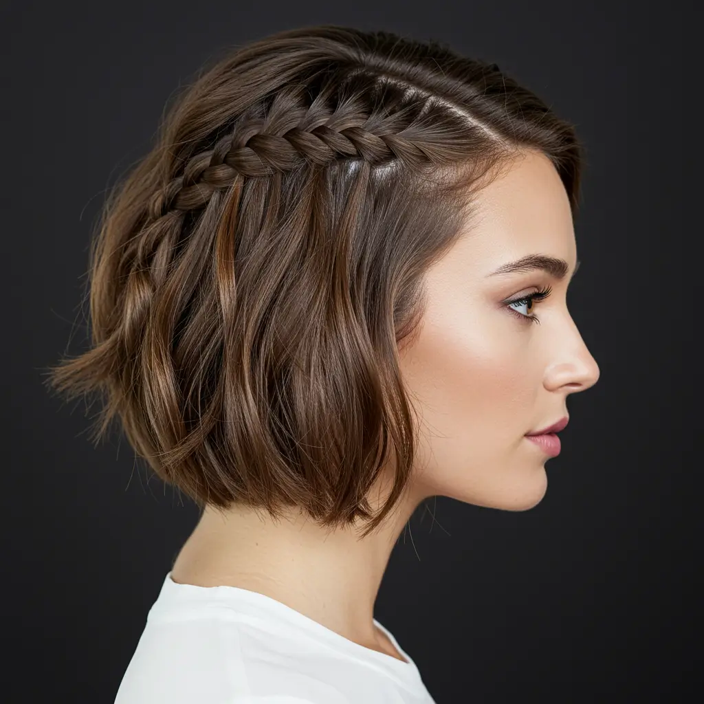 Medium Length Side Swept Braids