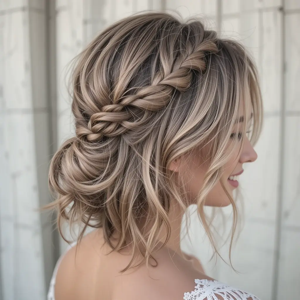 Messy Boho Bob with Fishtail Braids
