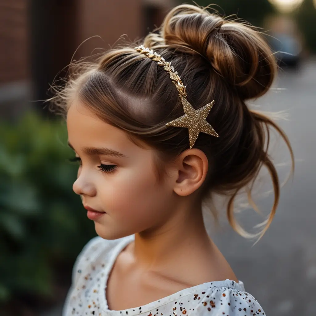 Messy Bun with Star Clips